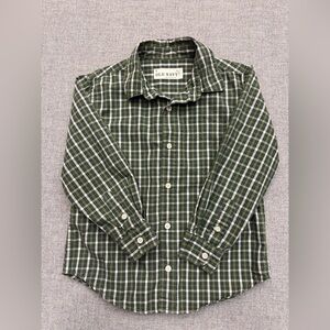 Old Navy Kids Green Checkered Button-Down Dress Shirt 0091